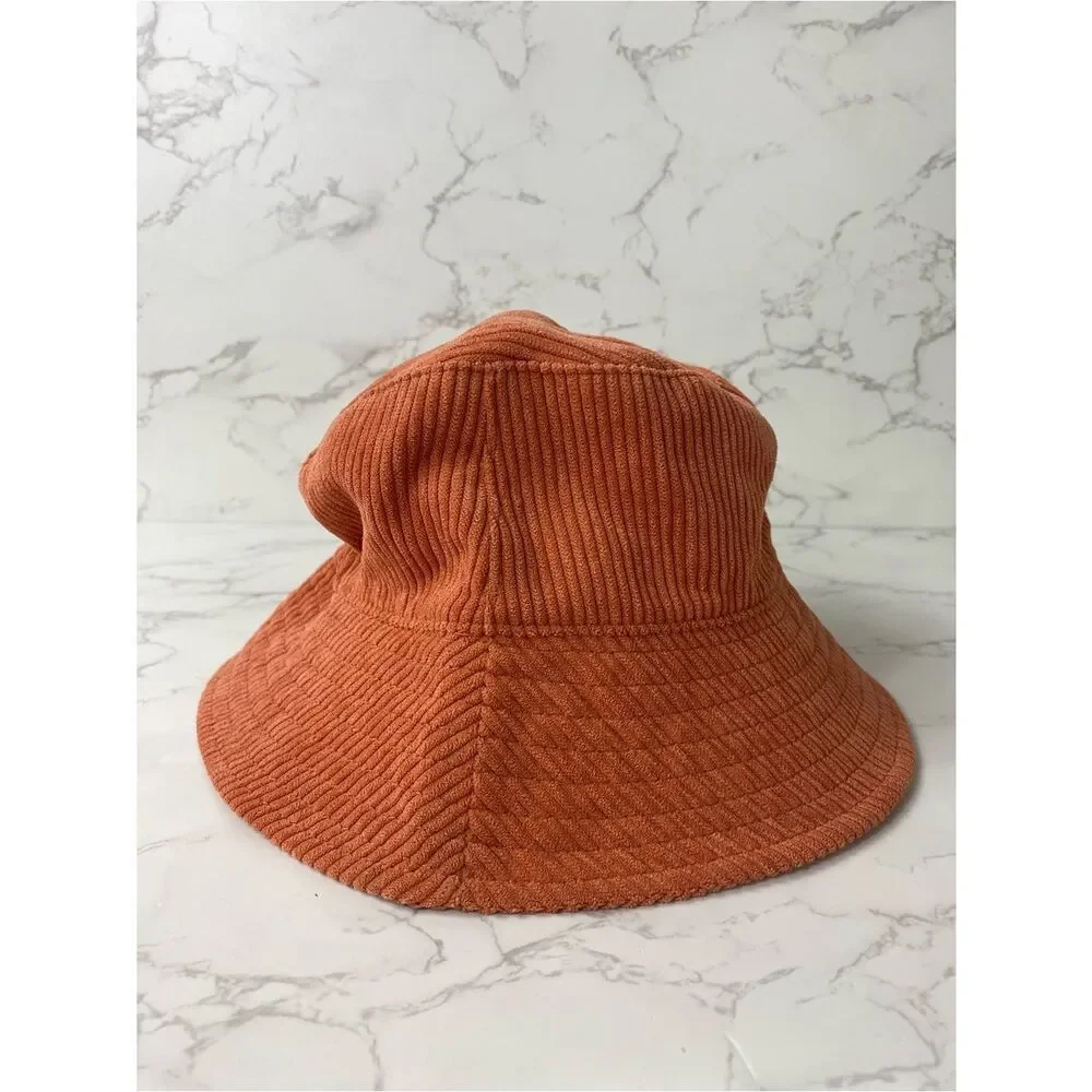Kids Teens Rust Corduroy Bucket Hat with Heart Patch
